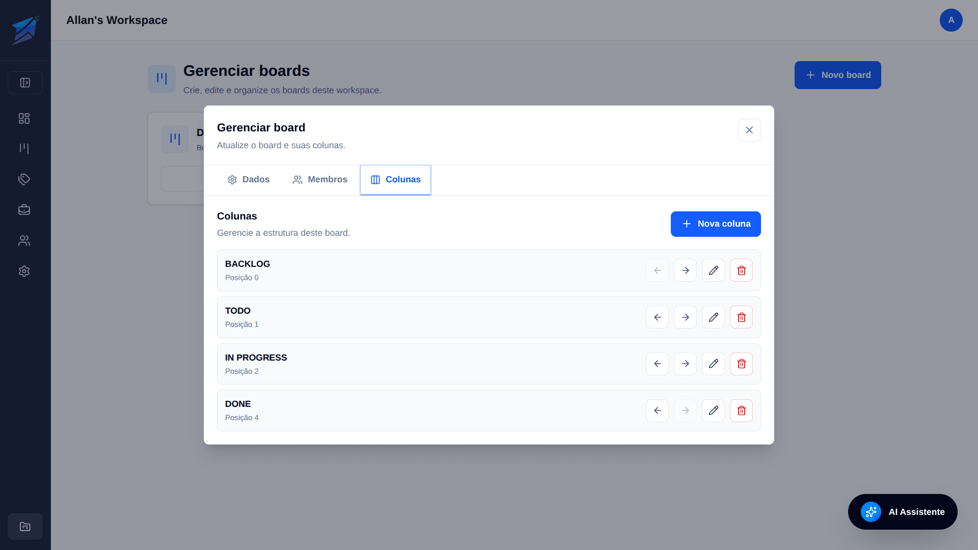 AllanFlow dashboard